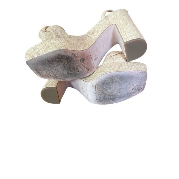 Loeffler Randall Fea braided woven platform neutral beige natural heel 7 - Picture 10 of 16